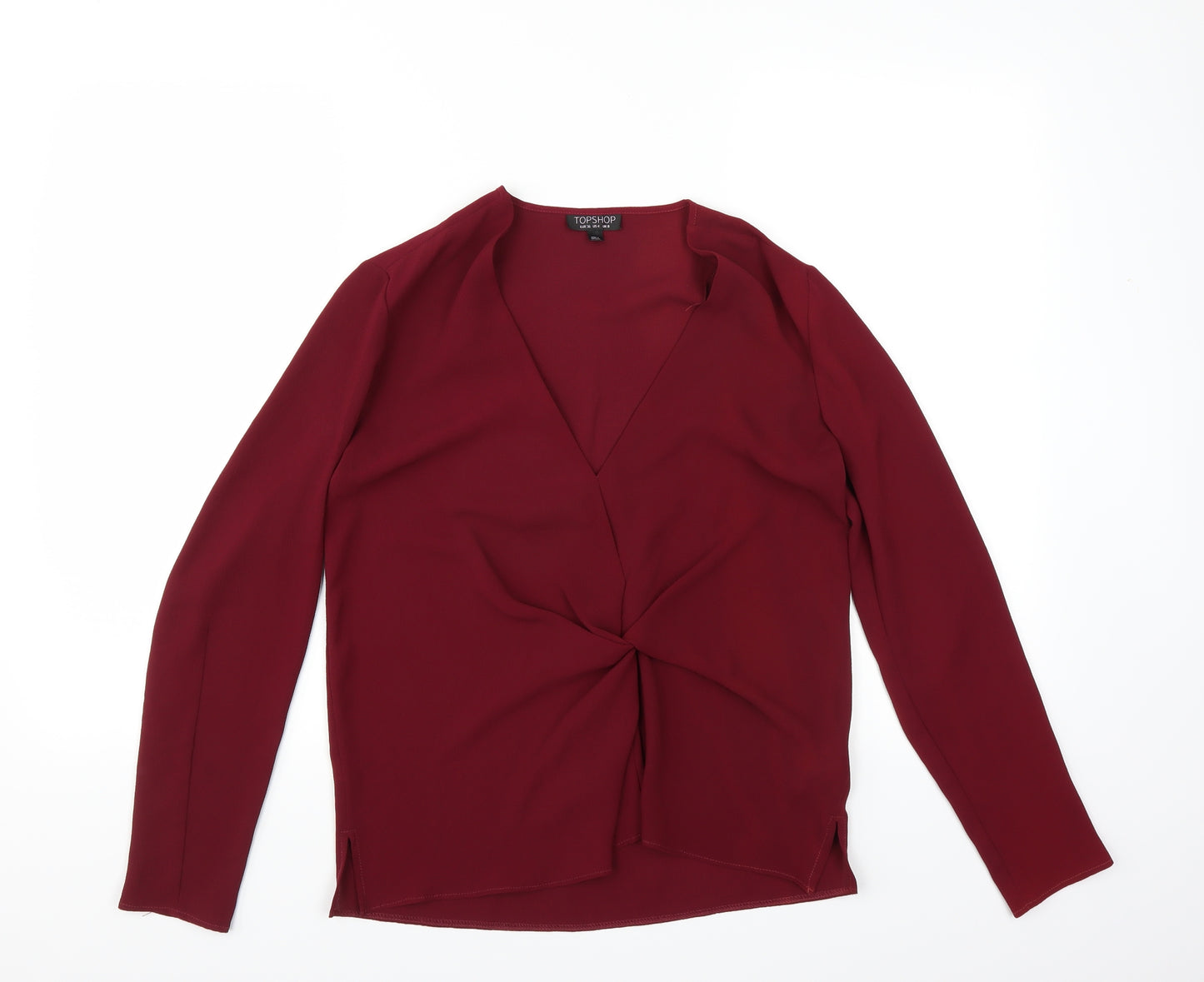 Topshop Womens Red   Basic Blouse Size 8