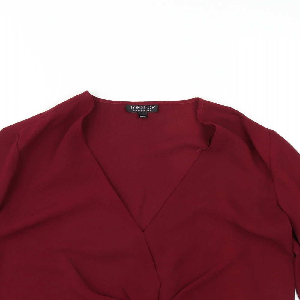 Topshop Womens Red   Basic Blouse Size 8