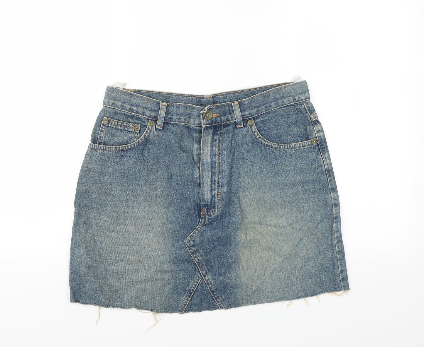 Marks and Spencer Womens Blue   Mini Skirt Size 14  - DISTRESSED