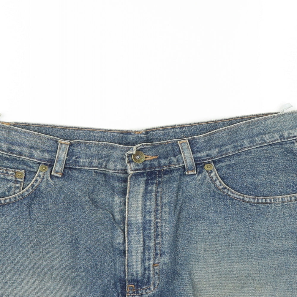 Marks and Spencer Womens Blue   Mini Skirt Size 14  - DISTRESSED