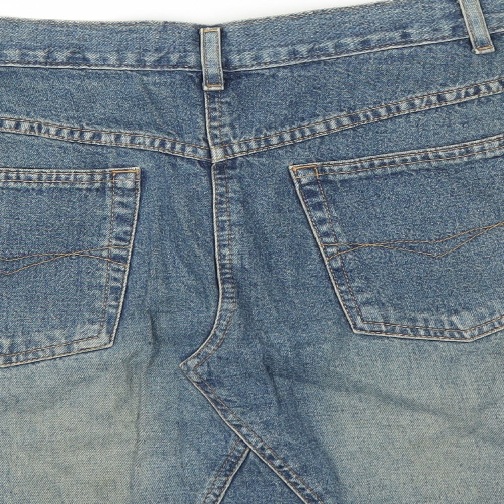 Marks and Spencer Womens Blue   Mini Skirt Size 14  - DISTRESSED