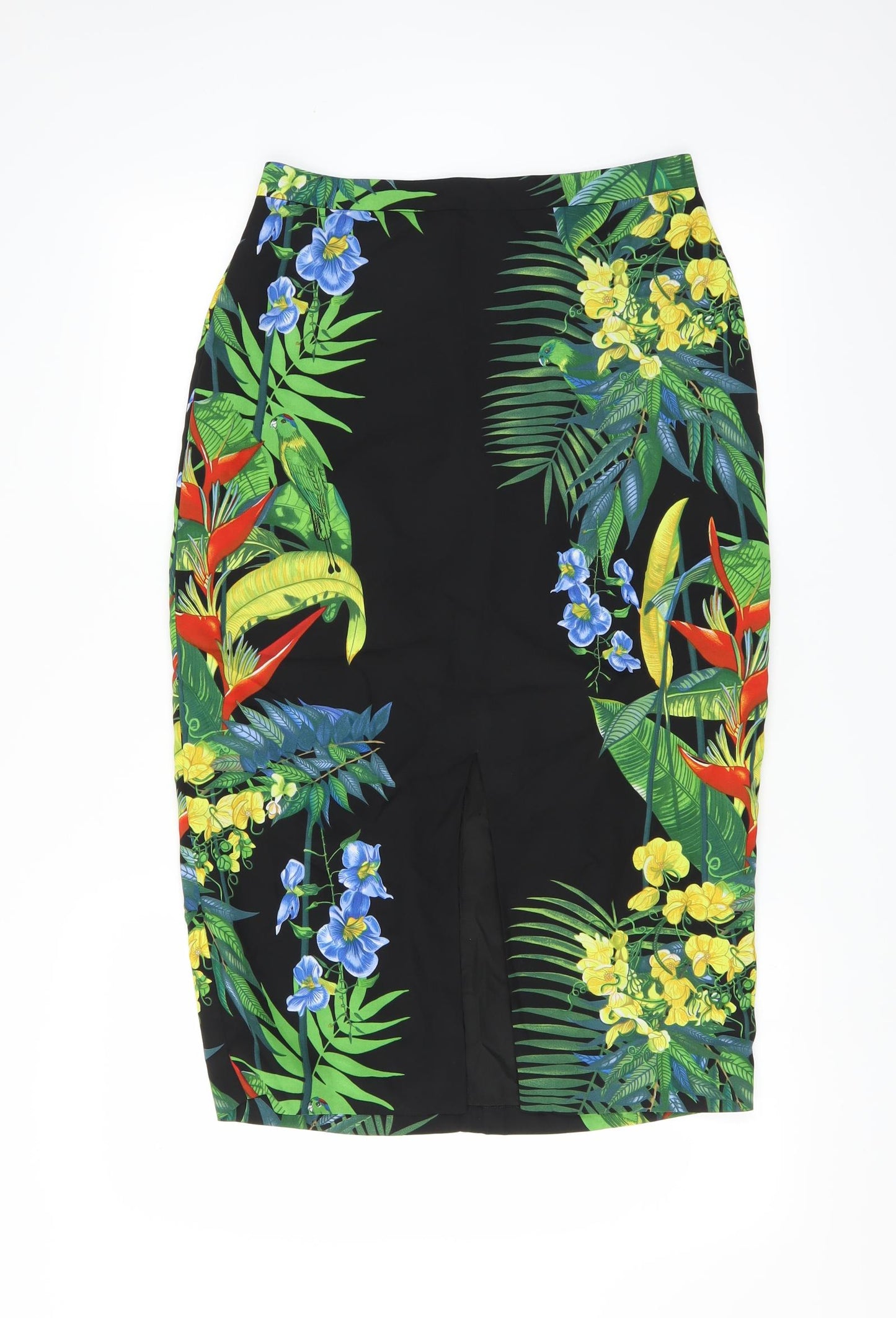Oasis Womens Black Floral  Straight & Pencil Skirt Size 10