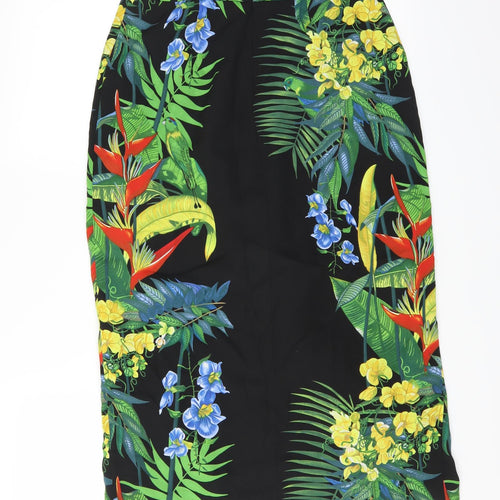 Oasis Womens Black Floral  Straight & Pencil Skirt Size 10