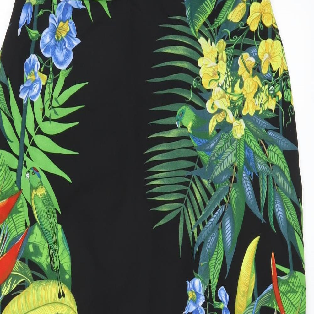 Oasis Womens Black Floral  Straight & Pencil Skirt Size 10