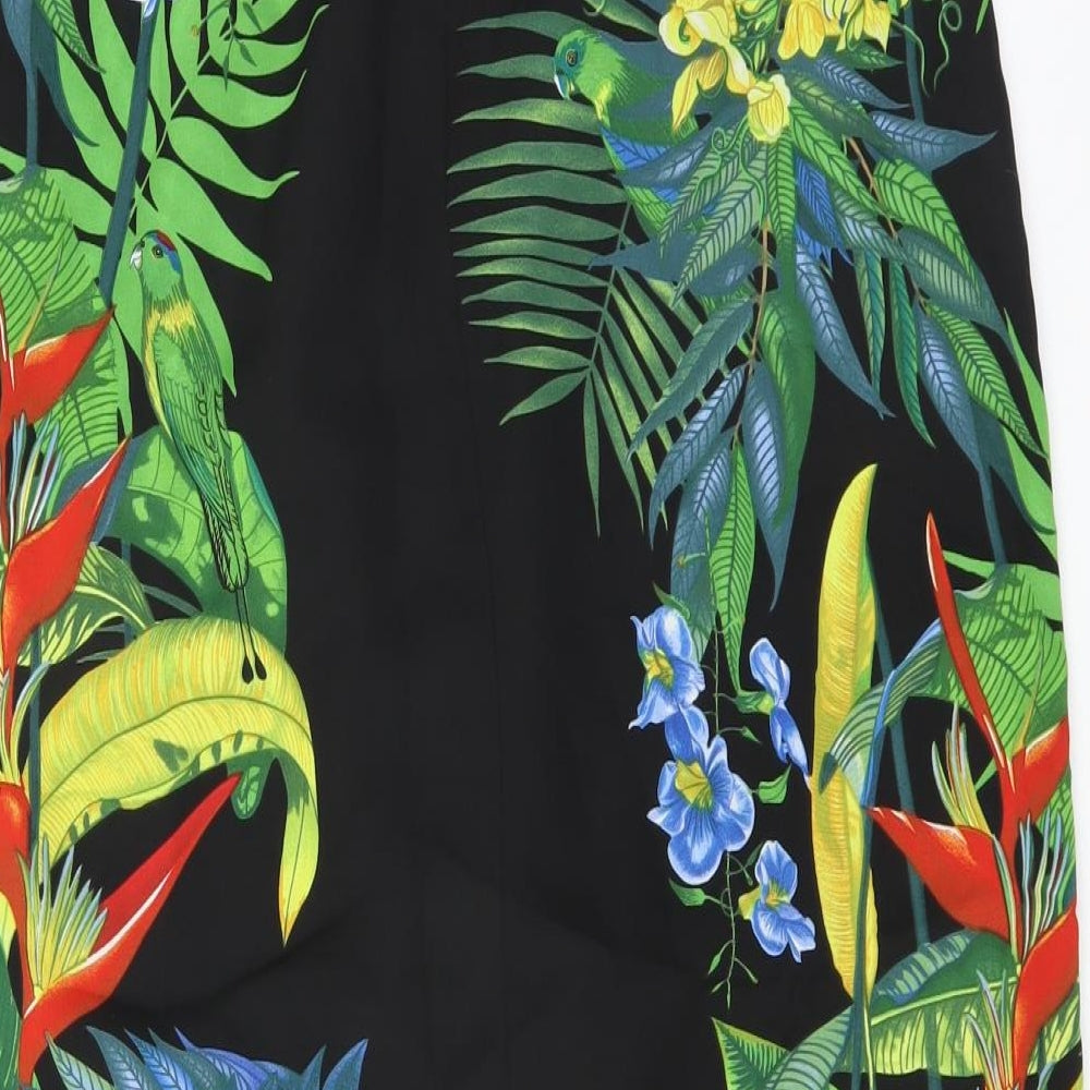 Oasis Womens Black Floral  Straight & Pencil Skirt Size 10