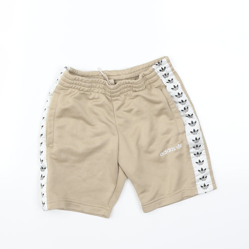 adidas Boys Beige   Sweat Shorts Size 6-7 Years
