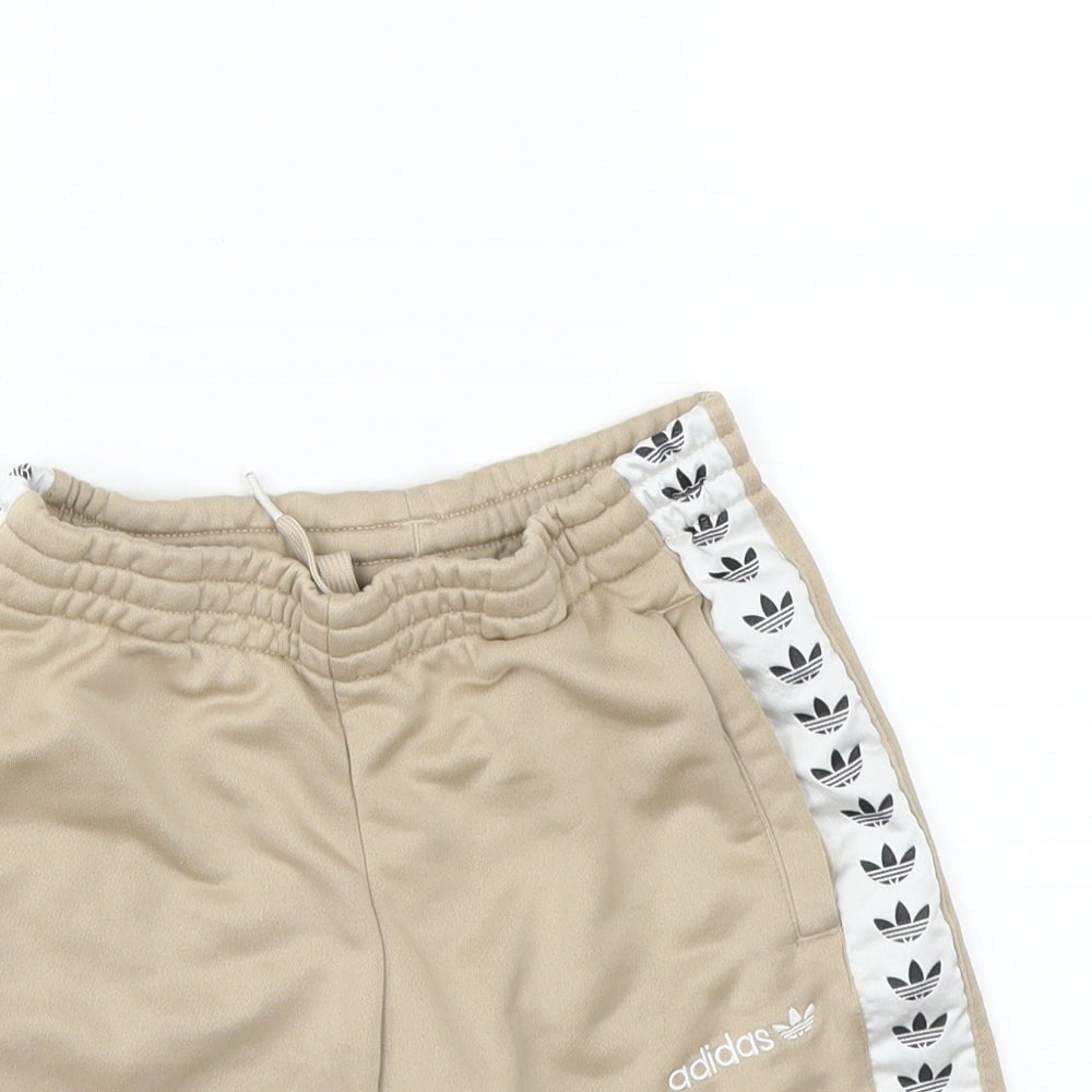 adidas Boys Beige   Sweat Shorts Size 6-7 Years