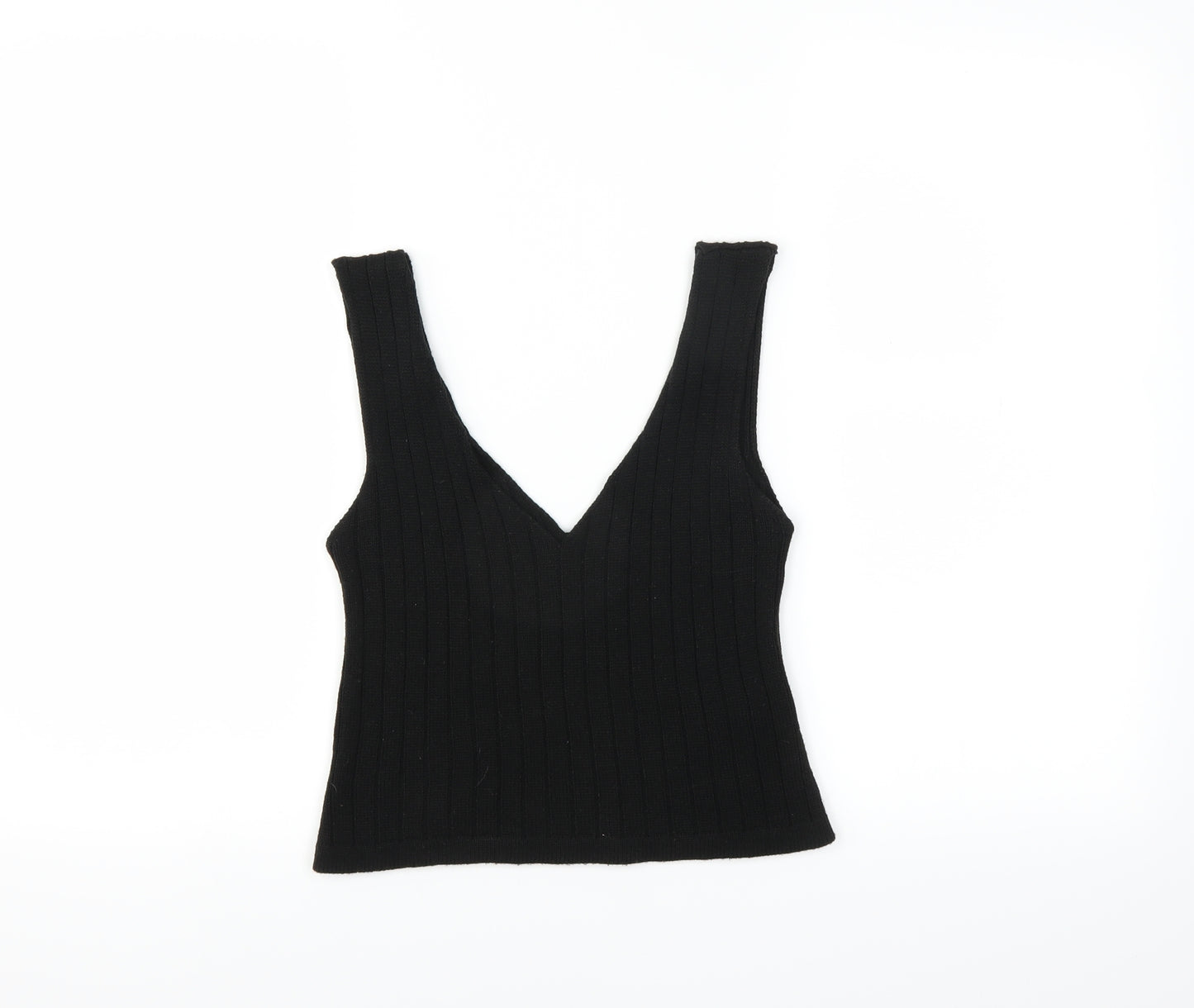Boohoo Womens Black   Vest Jumper Size S  - CROPPED