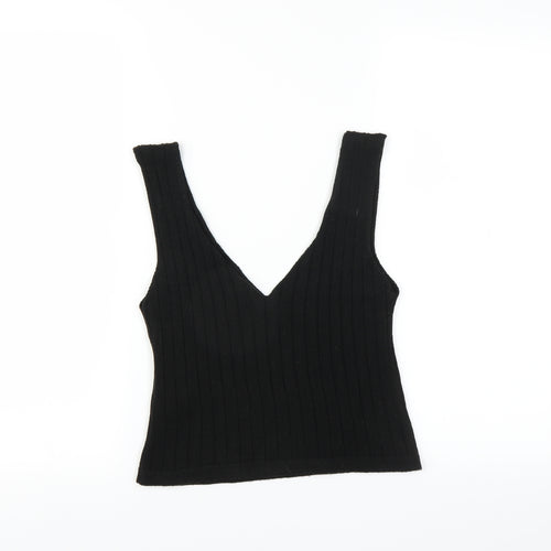Boohoo Womens Black   Vest Jumper Size S  - CROPPED