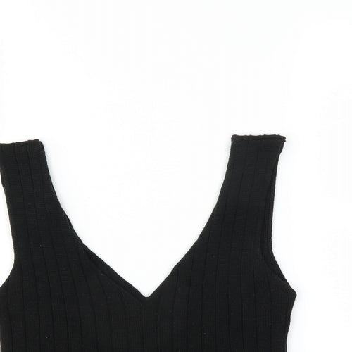 Boohoo Womens Black   Vest Jumper Size S  - CROPPED