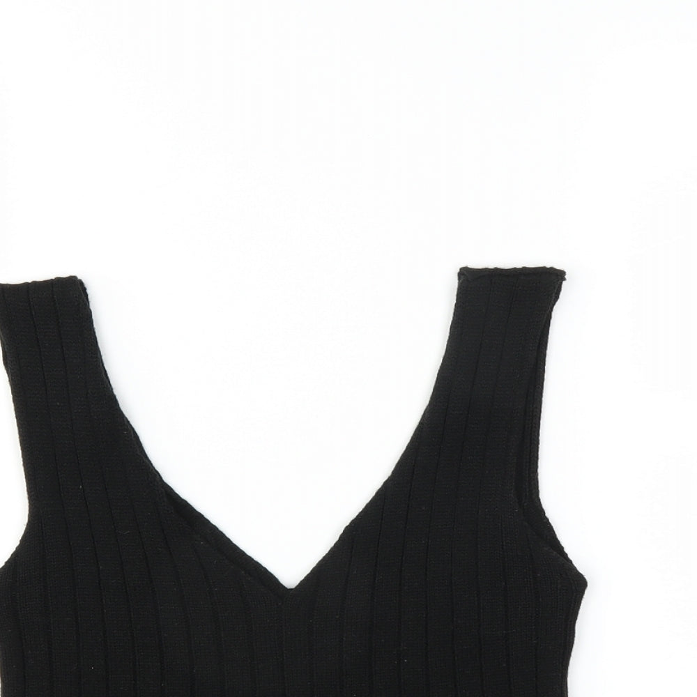 Boohoo Womens Black   Vest Jumper Size S  - CROPPED