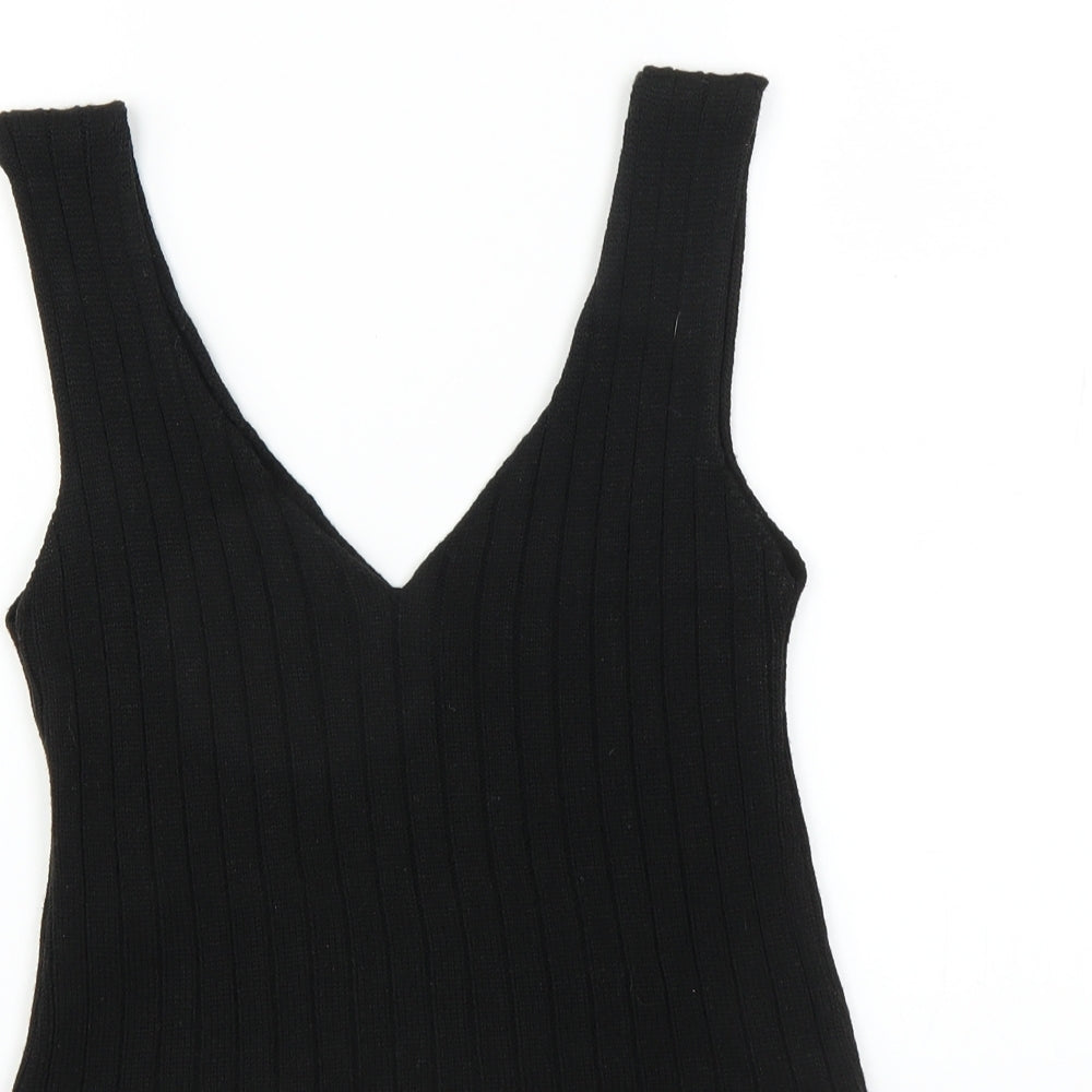 Boohoo Womens Black   Vest Jumper Size S  - CROPPED