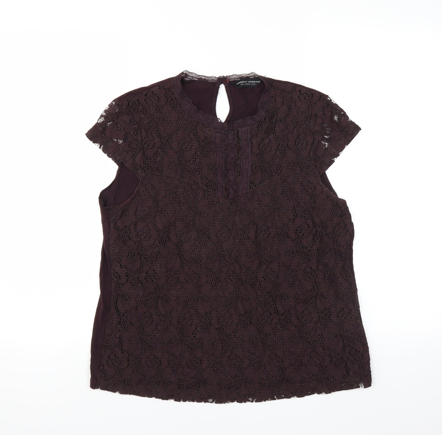 Dorothy Perkins Womens Purple Floral  Basic Blouse Size 14