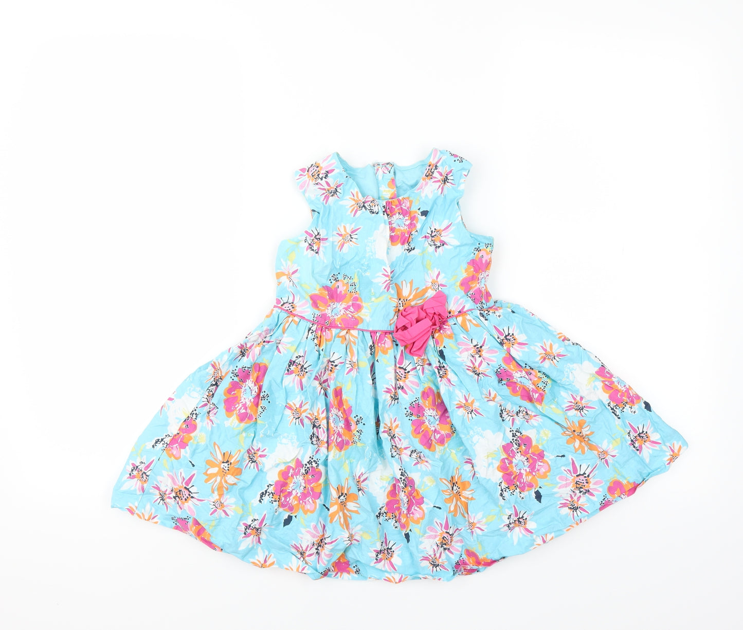 Matalan Girls Blue Floral  Ball Gown  Size 3-4 Years