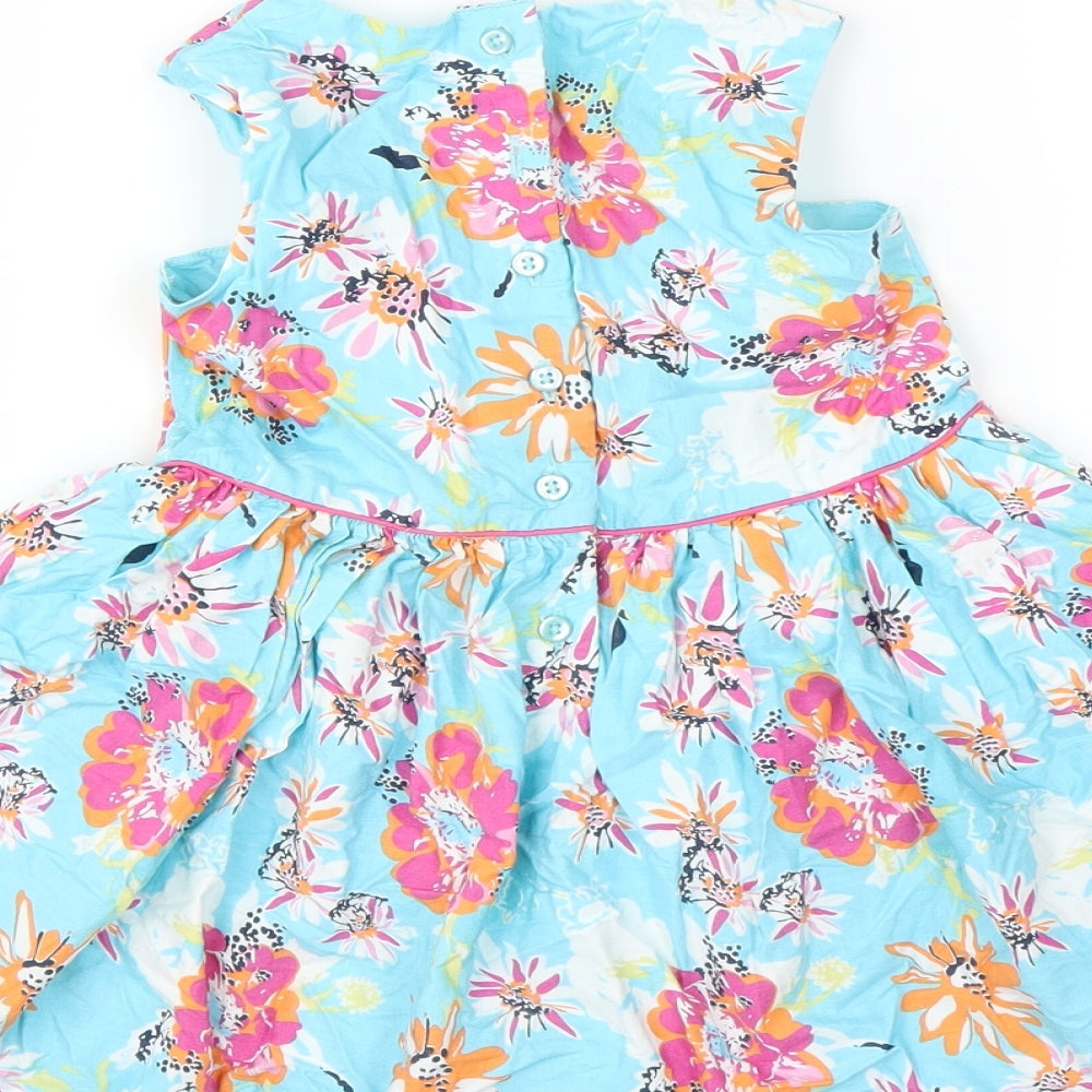 Matalan Girls Blue Floral  Ball Gown  Size 3-4 Years