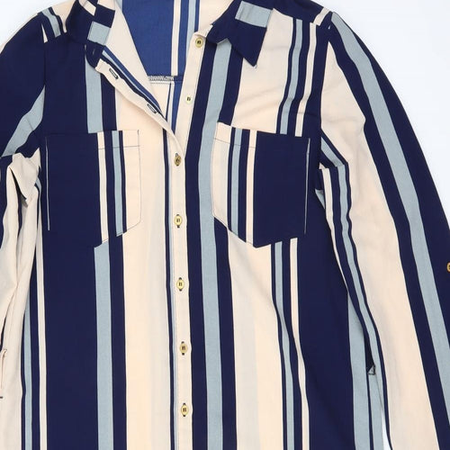 CAMEO ROSE Womens Blue Striped  Shirt Dress  Size 10