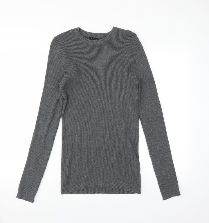 New Look Mens Grey Pullover Jumper Size S