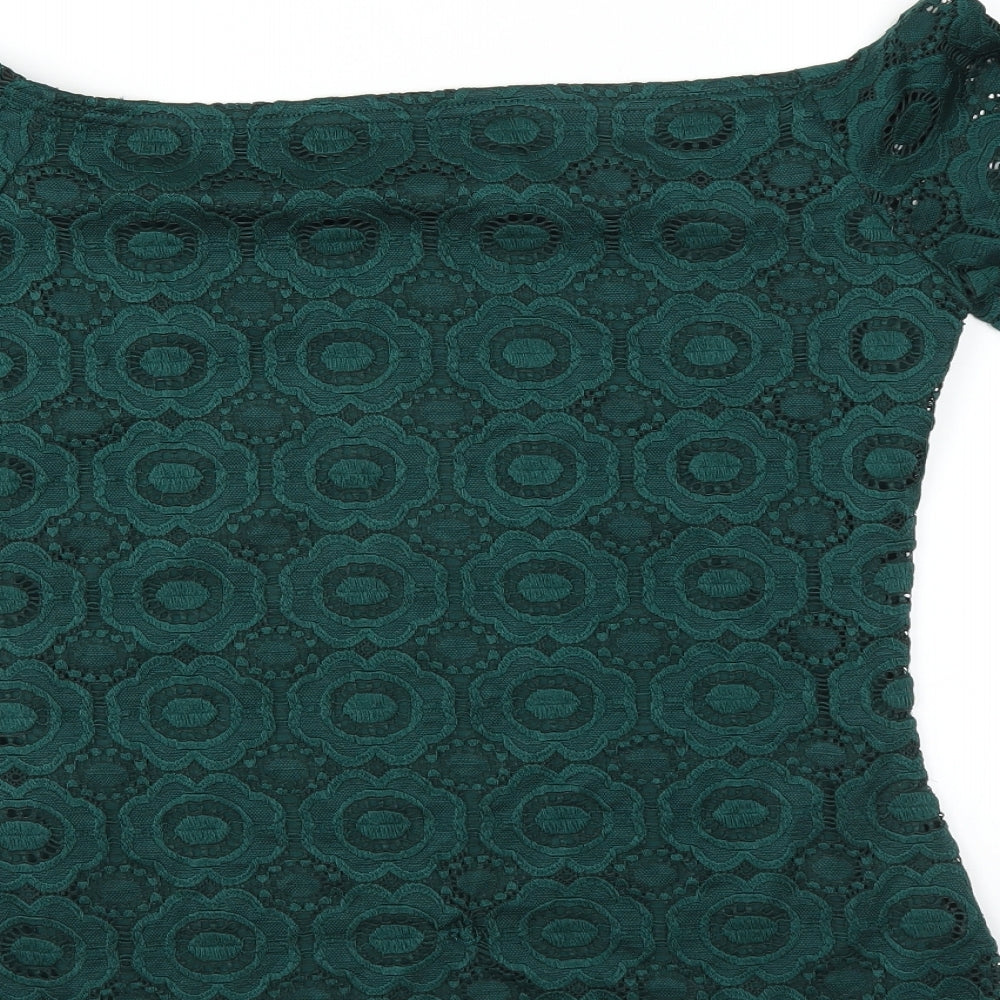 Dorothy Perkins Womens Green Floral  Basic Blouse Size 12