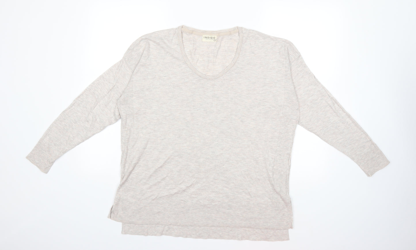 Jumper Womens Beige  Knit Pullover Jumper Size 16