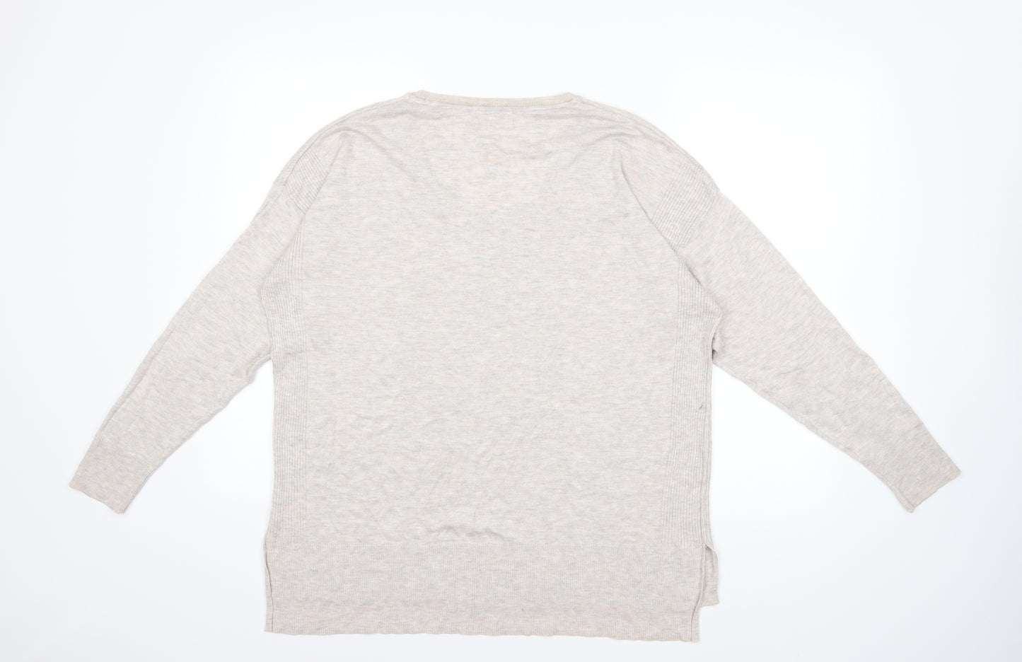 Jumper Womens Beige  Knit Pullover Jumper Size 16
