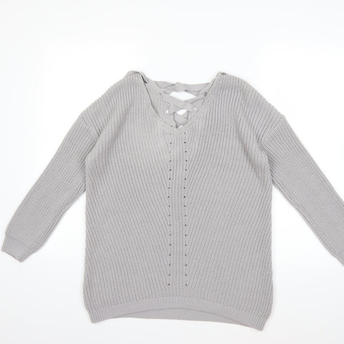 Primark Womens Grey  Knit Pullover Jumper Size 6