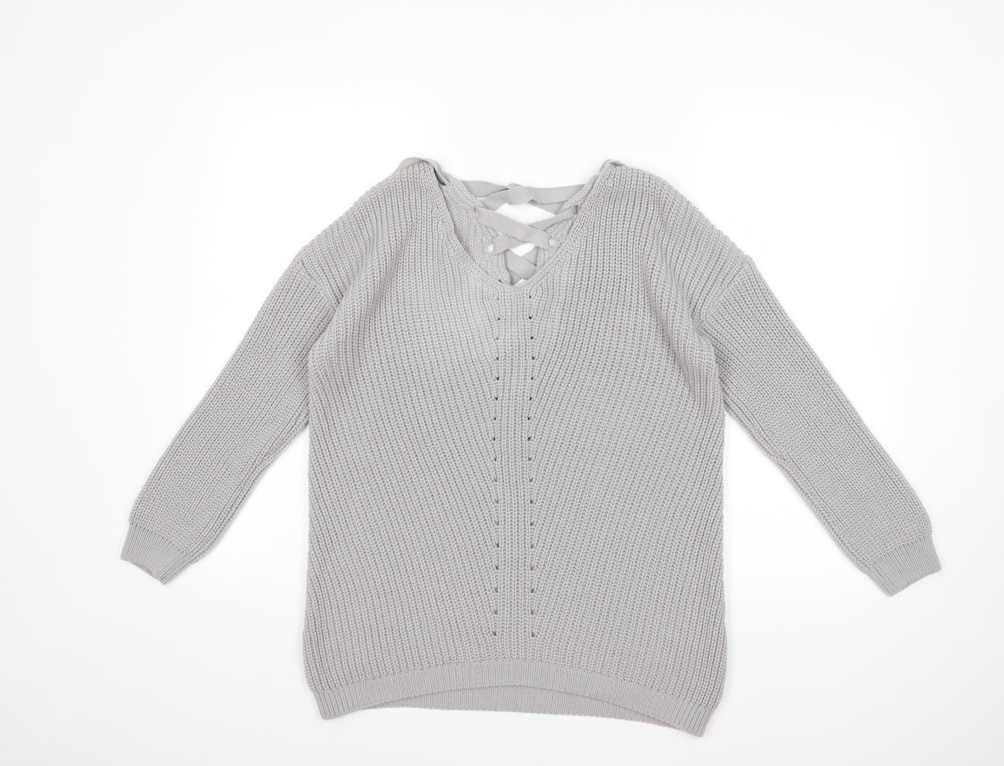 Primark Womens Grey  Knit Pullover Jumper Size 6