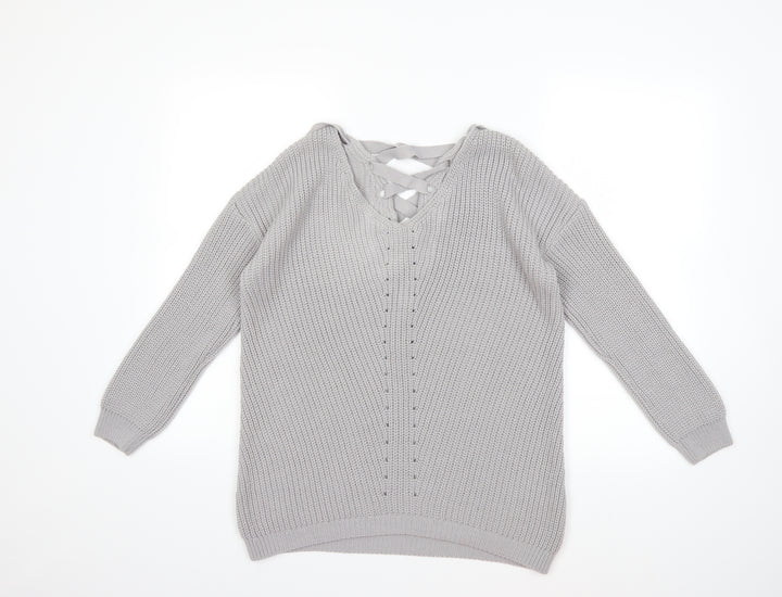 Primark Womens Grey  Knit Pullover Jumper Size 6