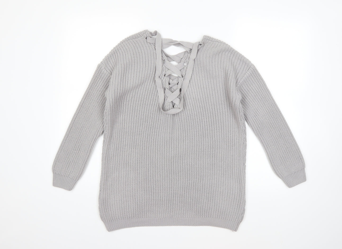 Primark Womens Grey  Knit Pullover Jumper Size 6