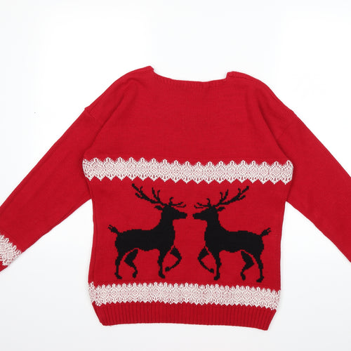 Preworn Womens Red  Knit Pullover Jumper Size S