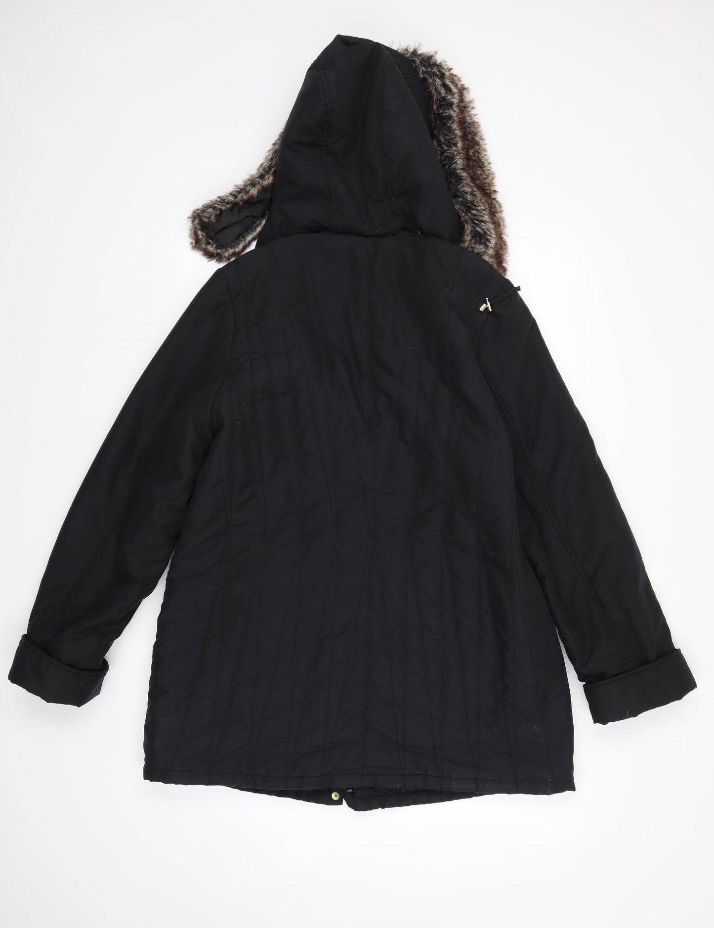 Classics Womens Black   Parka Coat Size 14