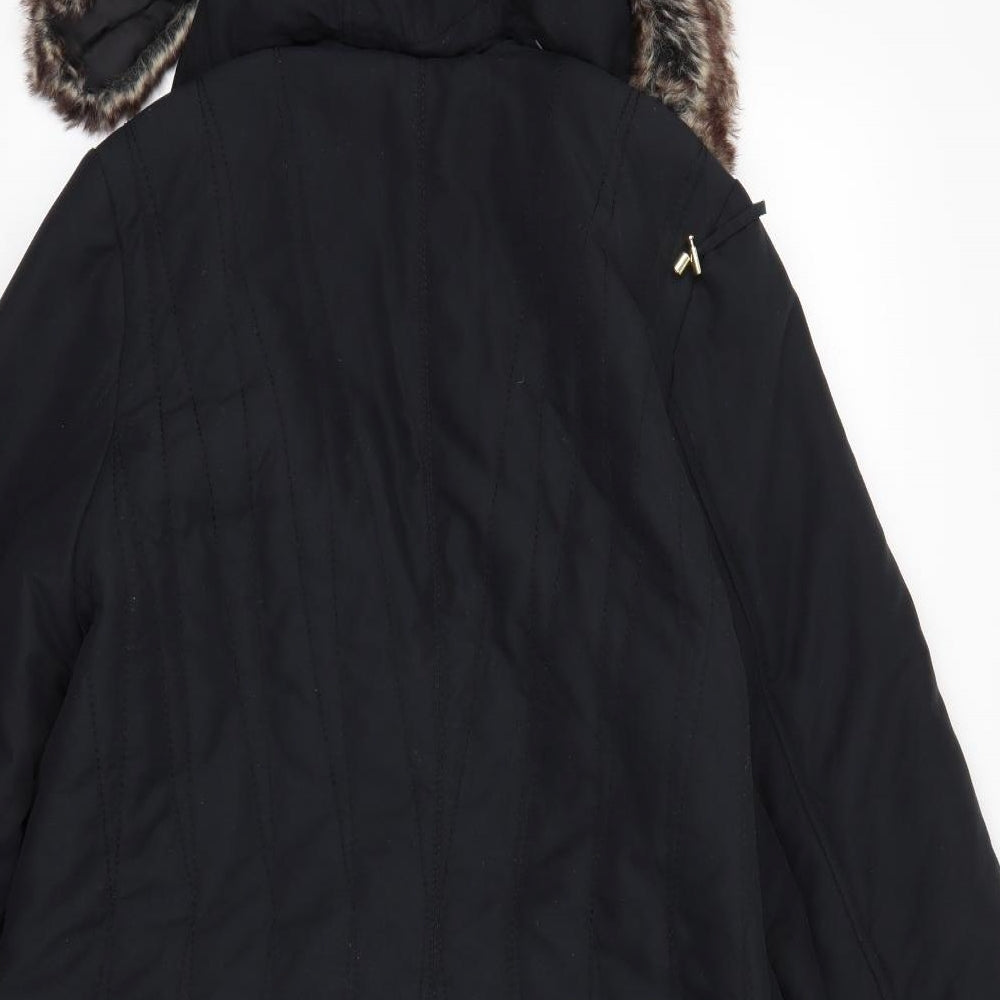 Classics Womens Black   Parka Coat Size 14