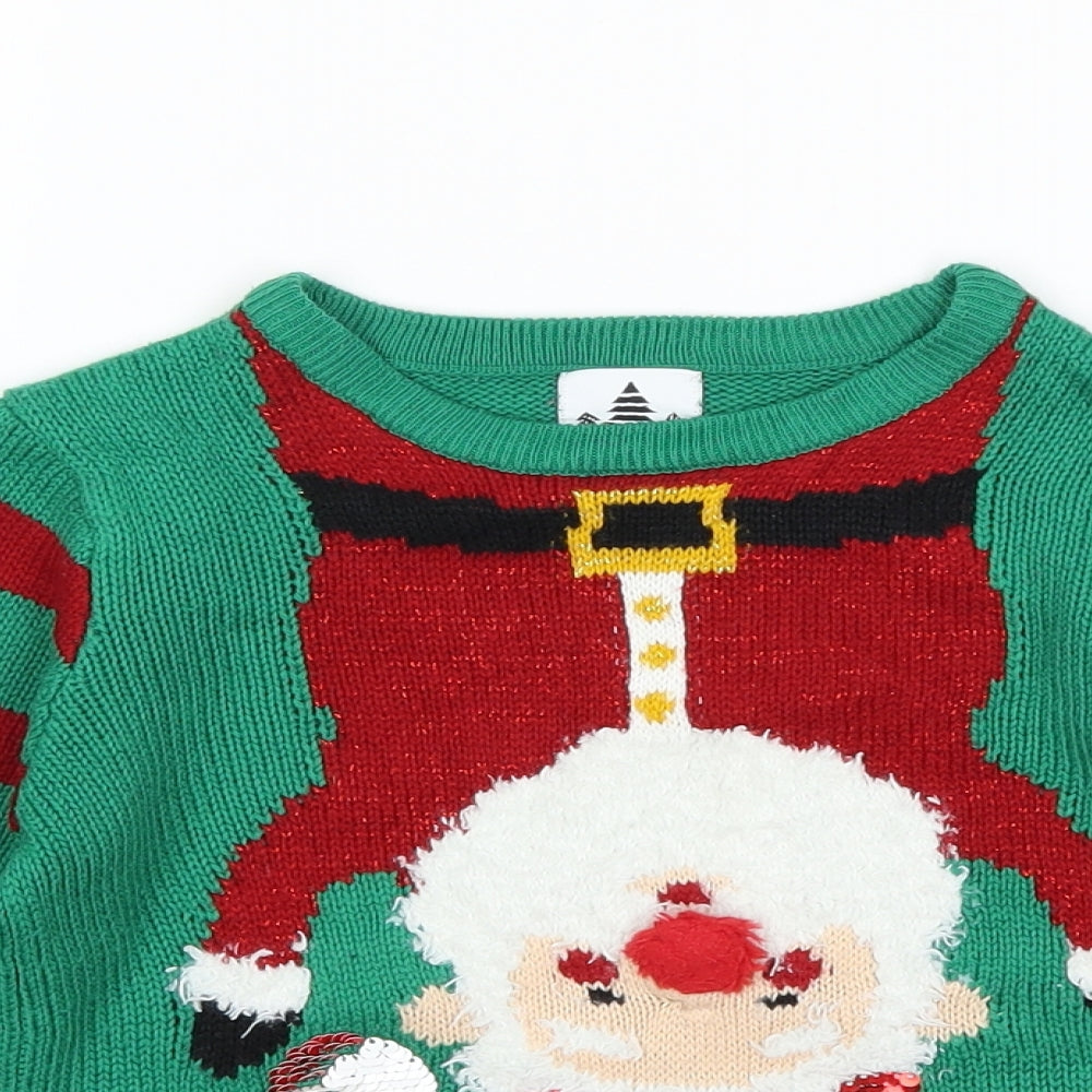 George Boys Grey Striped Knit Pullover Jumper Size 3 Years  - christmas