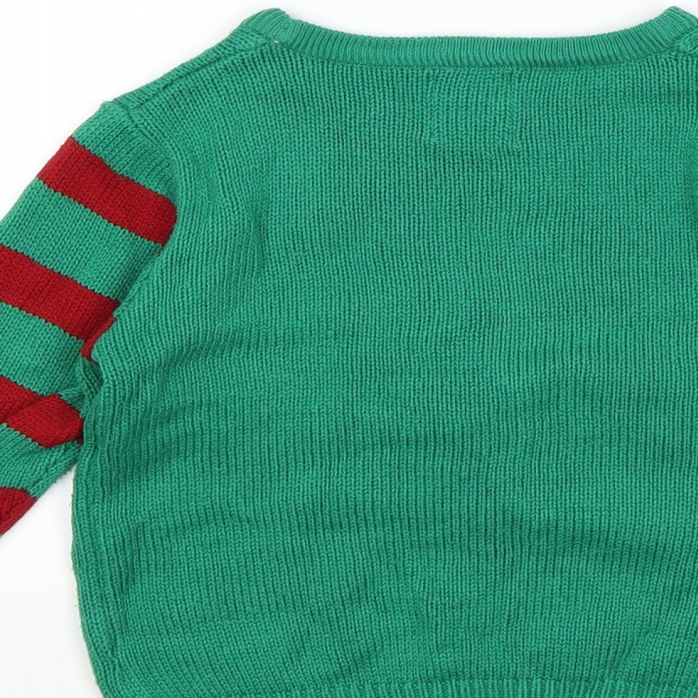 George Boys Grey Striped Knit Pullover Jumper Size 3 Years  - christmas
