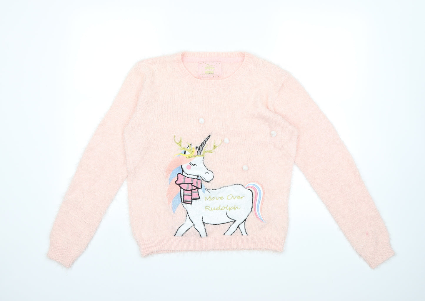 Primark Girls Pink  Knit Pullover Jumper Size 14 Years