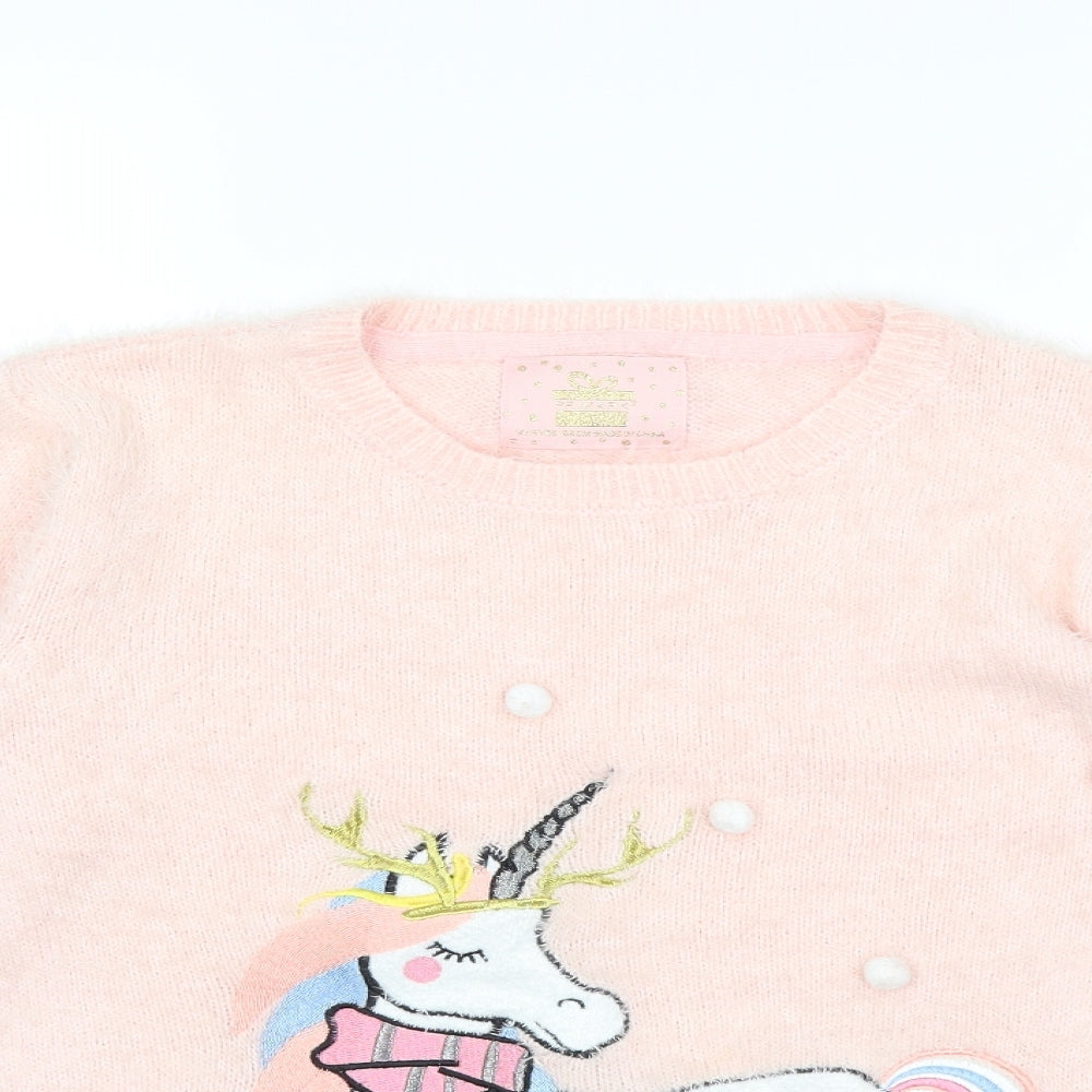 Primark Girls Pink  Knit Pullover Jumper Size 14 Years