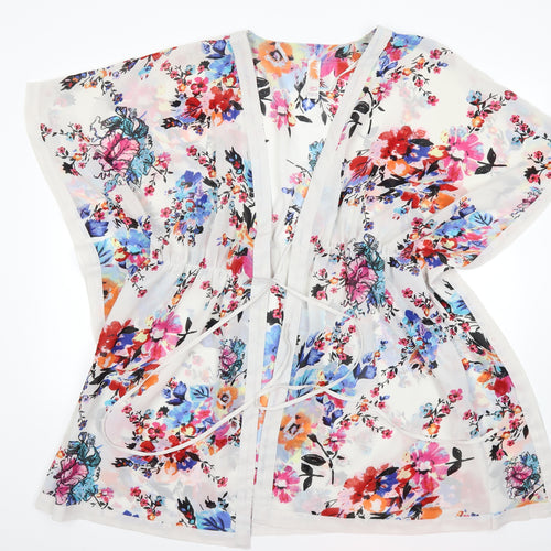 ocean club Womens White Floral  Kimono Blouse Size 18