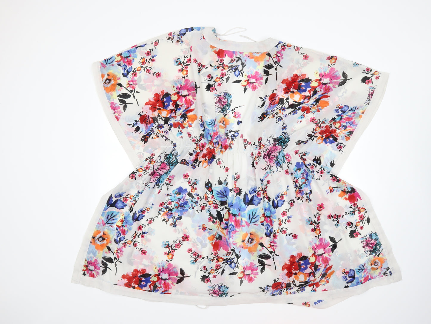 ocean club Womens White Floral  Kimono Blouse Size 18