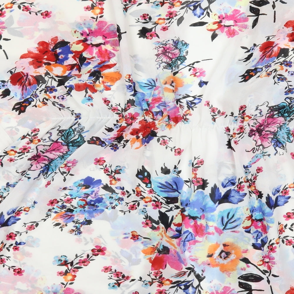 ocean club Womens White Floral  Kimono Blouse Size 18