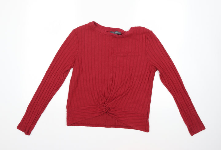 Primark Womens Red  Knit Pullover Jumper Size 14