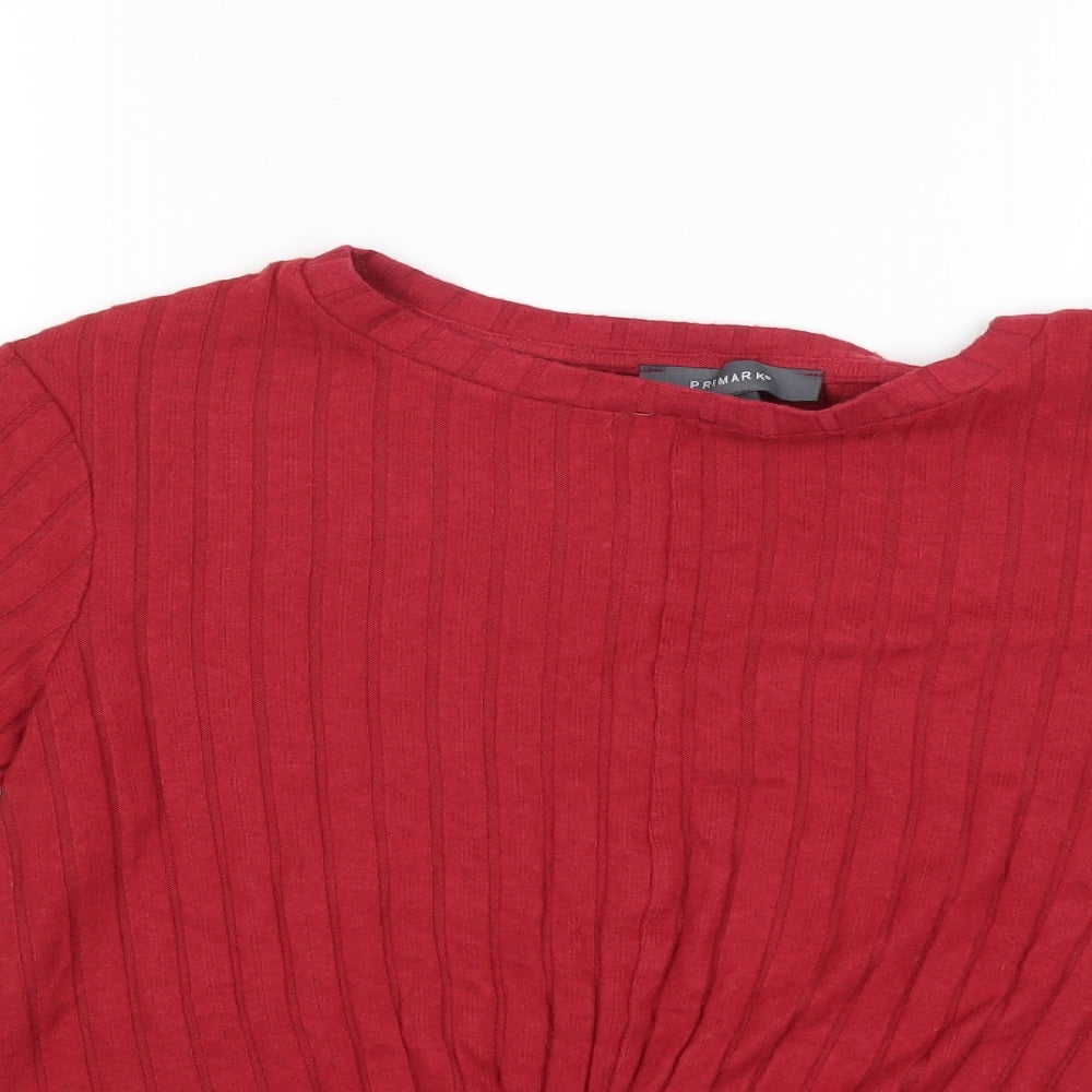 Primark Womens Red  Knit Pullover Jumper Size 14