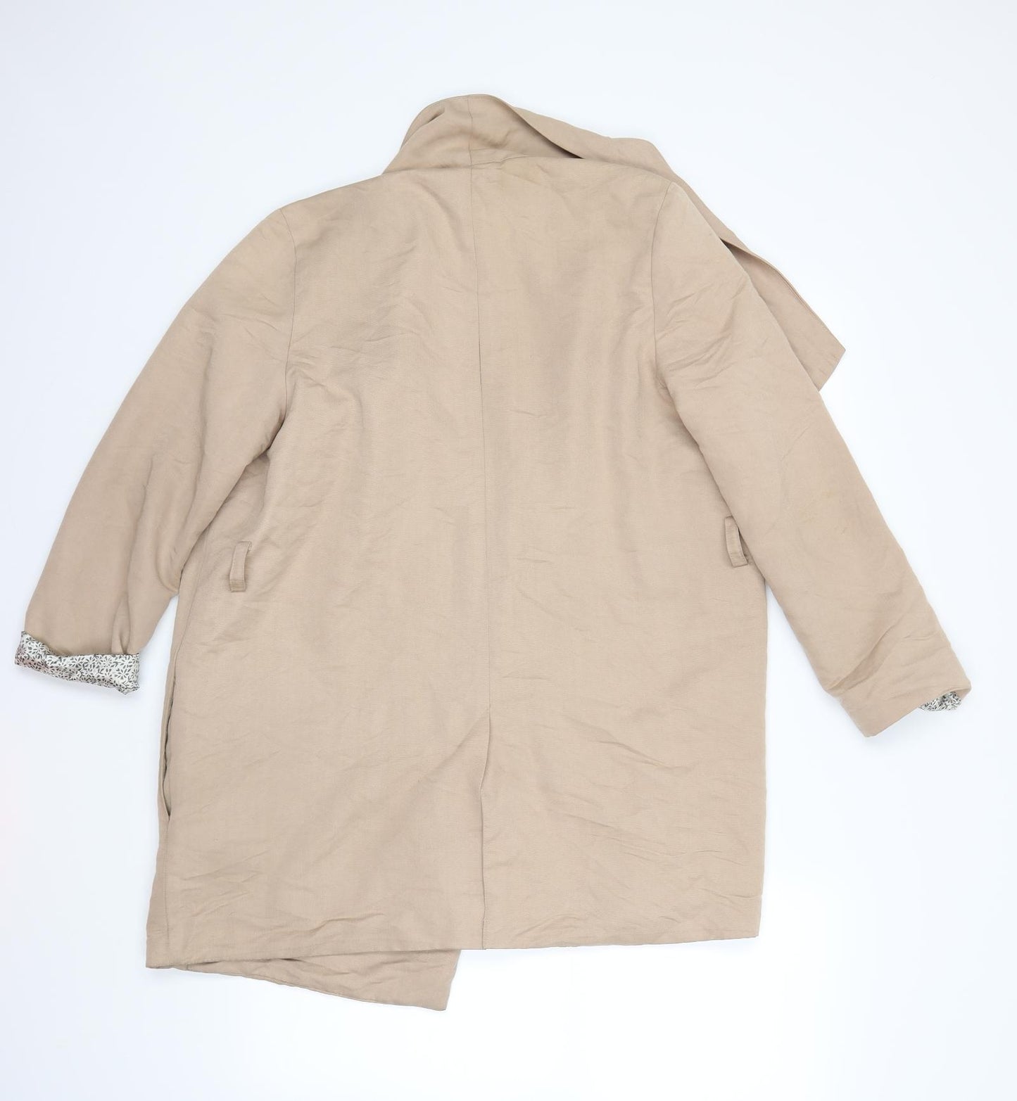 H&M Womens Beige   Overcoat Coat Size 12