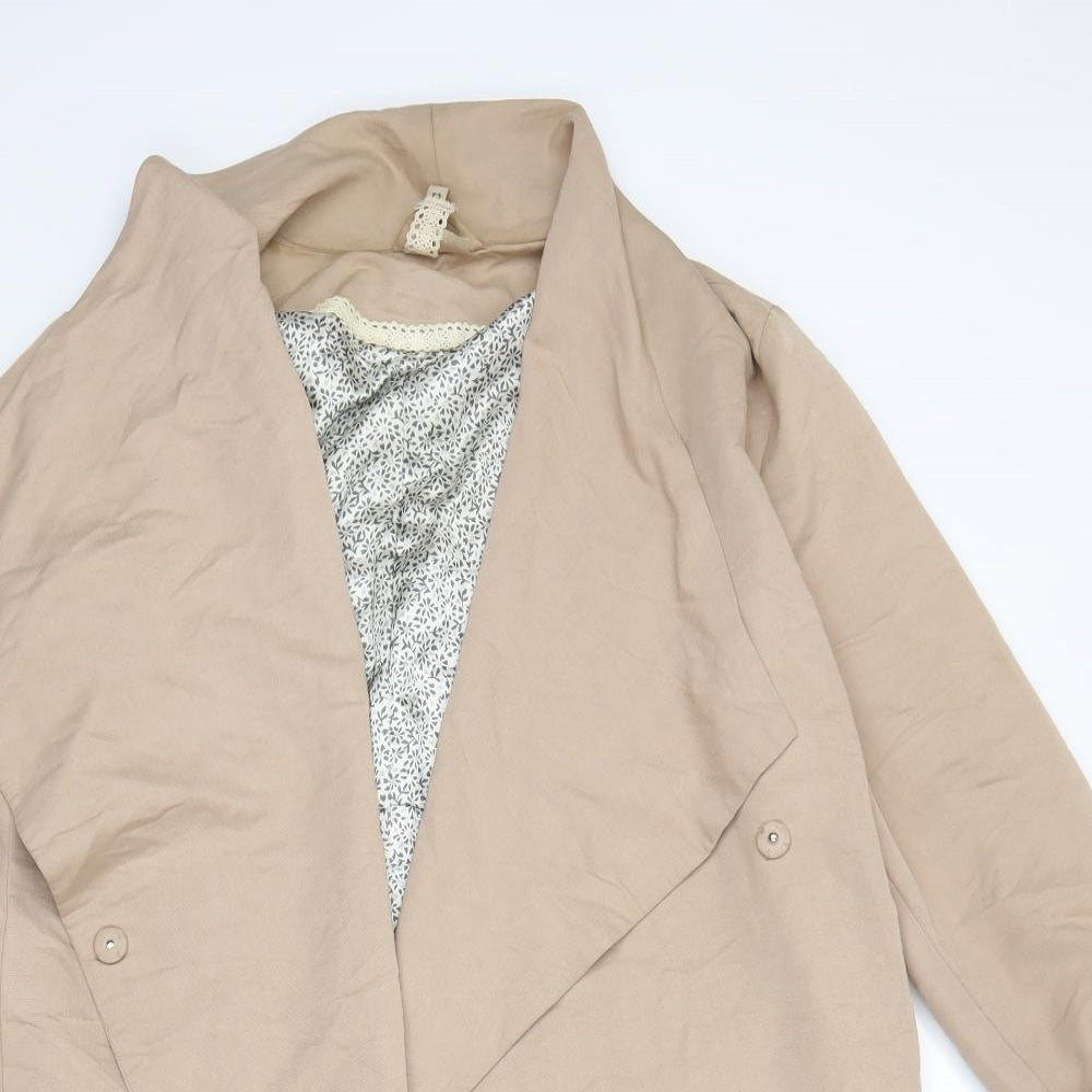 H&M Womens Beige   Overcoat Coat Size 12