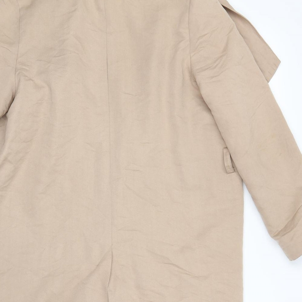 H&M Womens Beige   Overcoat Coat Size 12