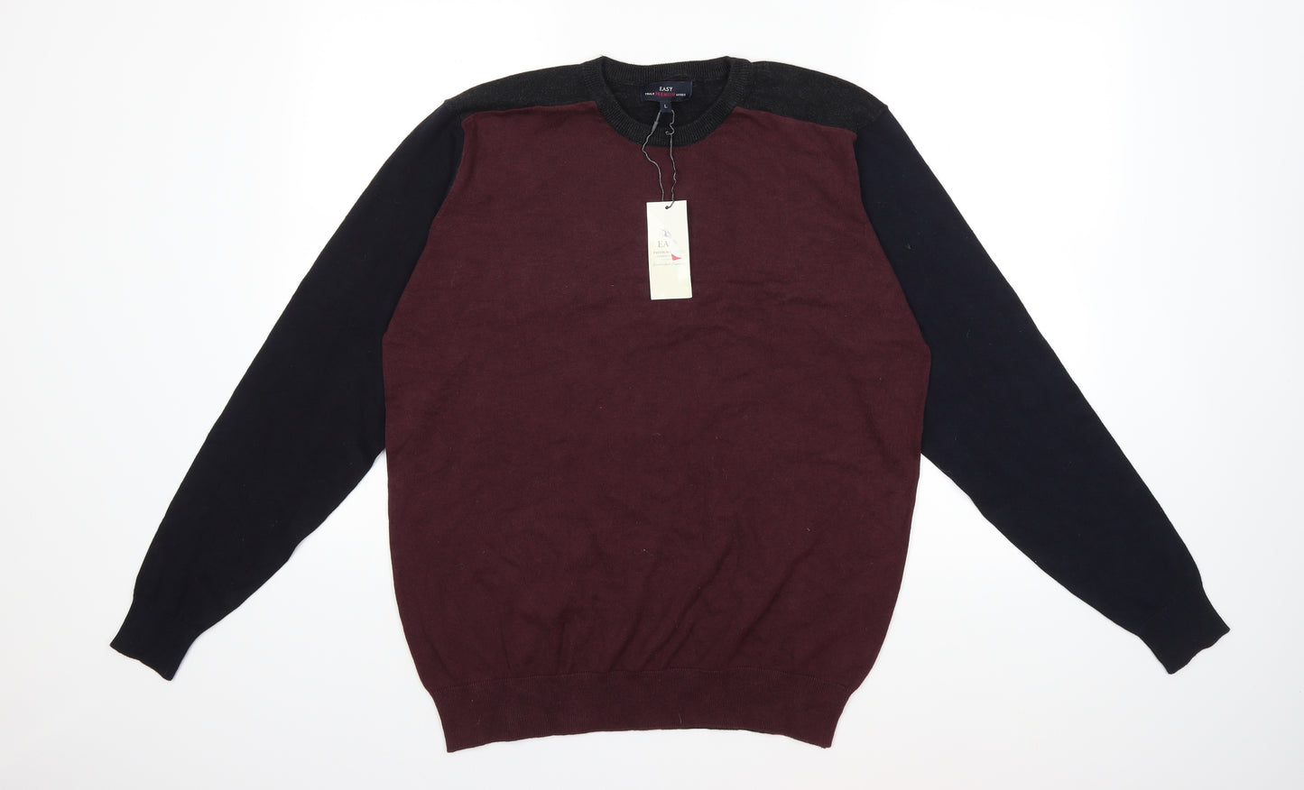 Easy Mens Red  Knit Pullover Jumper Size L