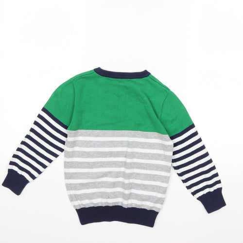 George Boys Grey Striped  Pullover Jumper Size 5-6 Years