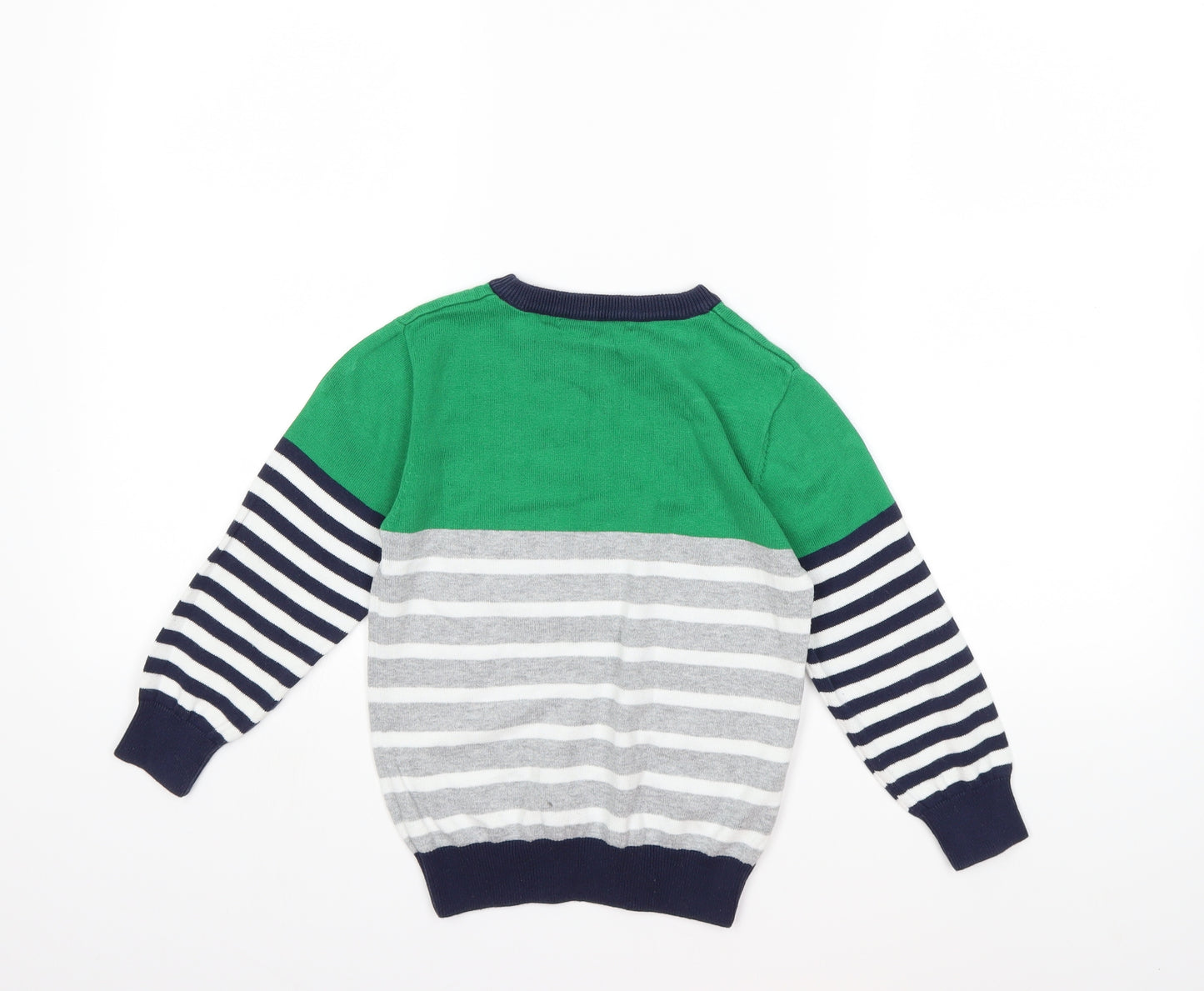 George Boys Grey Striped  Pullover Jumper Size 5-6 Years