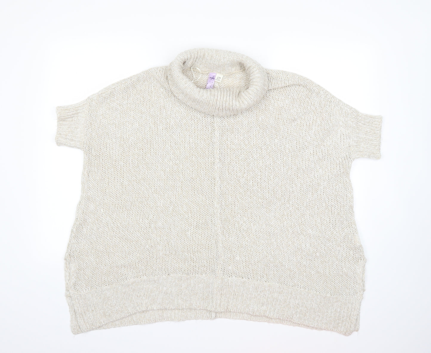Alya Womens Beige  Knit Pullover Jumper Size S