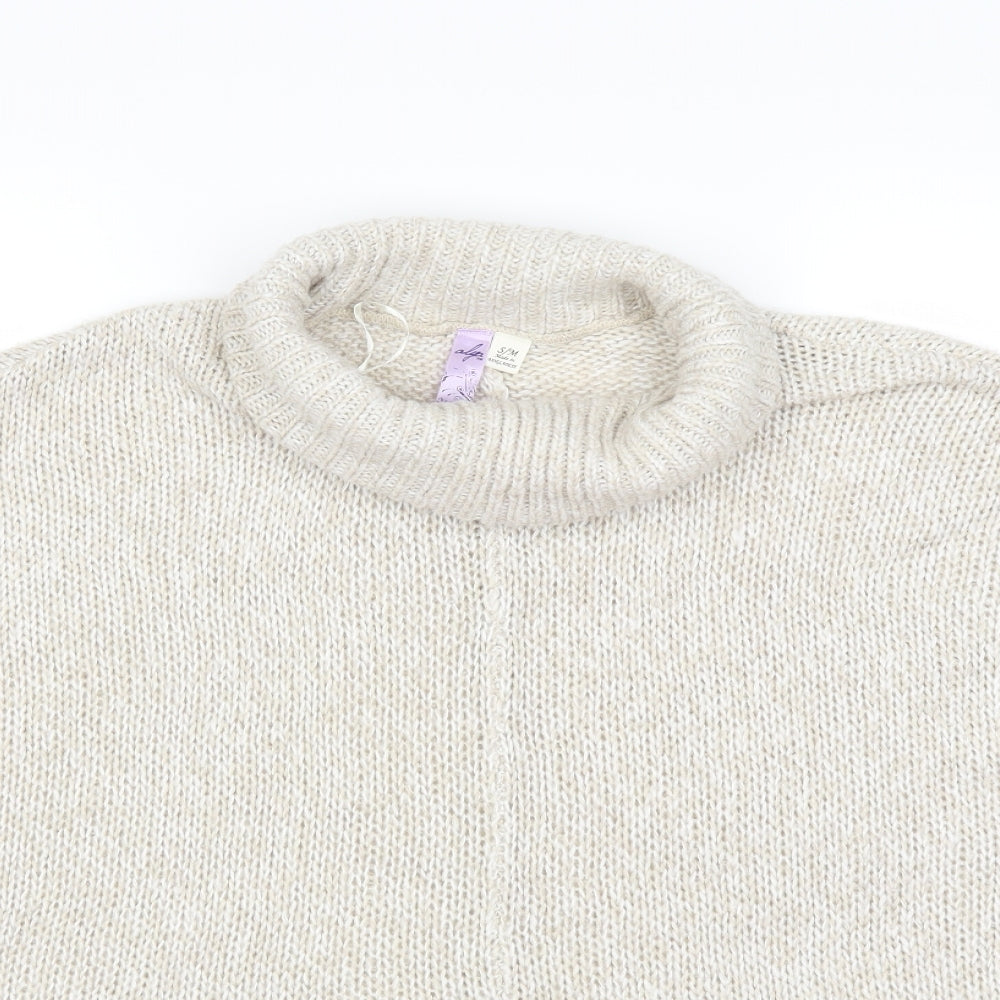 Alya Womens Beige  Knit Pullover Jumper Size S