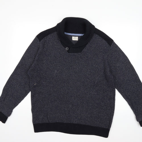 Acw85 Mens Blue  Knit Pullover Jumper Size L