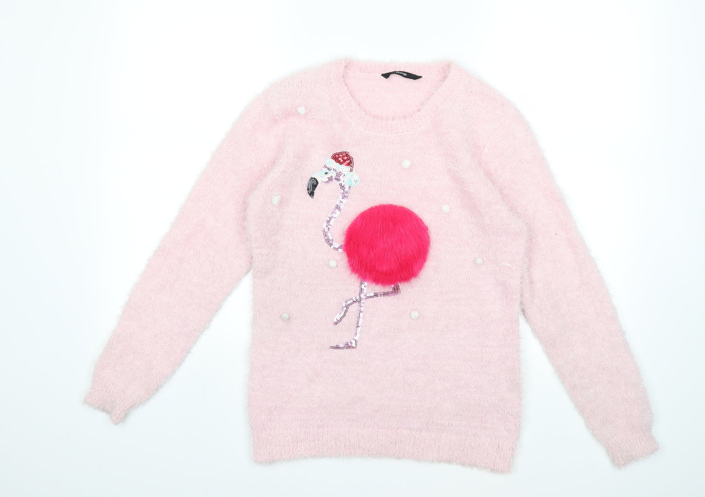 George Girls Pink  Knit Pullover Jumper Size 13 Years